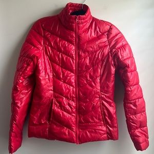 Live Love Dream Red Puffer Jacket, Women's Extra Small